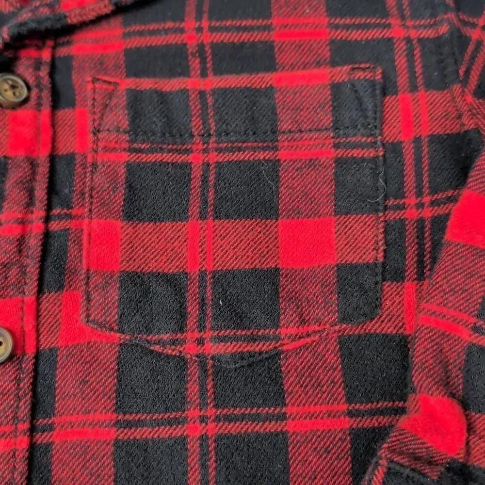 The Notorious B.I.G. upcycled red and black Carters Flannel shirt size 2t